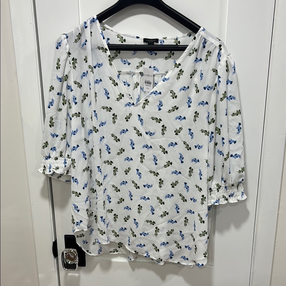 Floral White Blouse